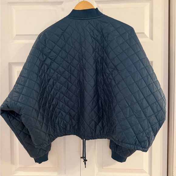 Free People Quilted Blue Bomber Jacket - Picture 8 of 8
